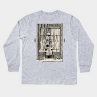 Little girl and the Moon Kids Long Sleeve T-Shirt